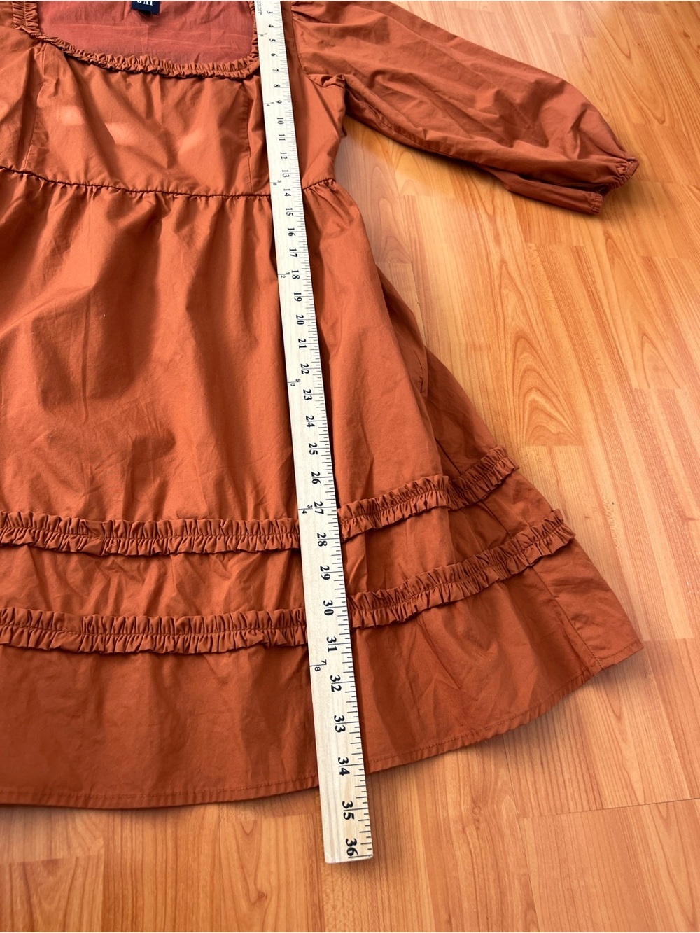 Gap Puff Sleeve Ruffle Neck Mini Dress - Picture 10 of 10